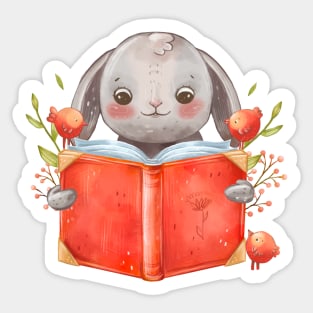 Animal Reading Childlike Sticker